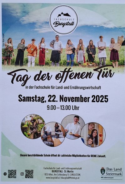 Einladung zum Tag der offenen Tür am 22.11.2025 in der Fachschule Burgstall