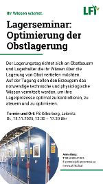 Einladung und Info Fachtagung Optimierte Obstlagerung