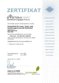 Das Bild zeigt eine Aufnahme vom Zertifkikat