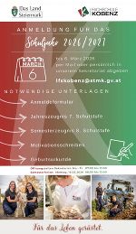 Offizielles Schreiben zur Anmeldung © LFS Kobenz