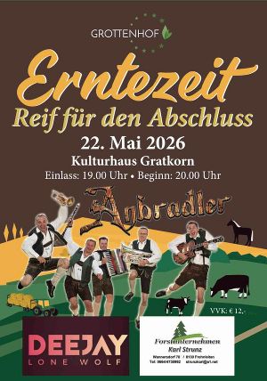 Plakat vom Abschlussfest mit den Daten 22. Mai ab 19:00 Uhr