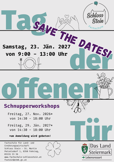 Einladung Tag der offenen Tür © FS Schloss Stein