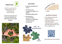 Informationsflyer zur Ausbildung in Natur- und Erlebnispädagogik am Agrarbildungszentrum Hafendorf.