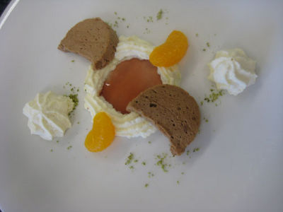 Nougatterrine mit Amaretto-Marzipanschaum © FS Gröbming Nougatterrine mit Amaretto-Marzipanschaum