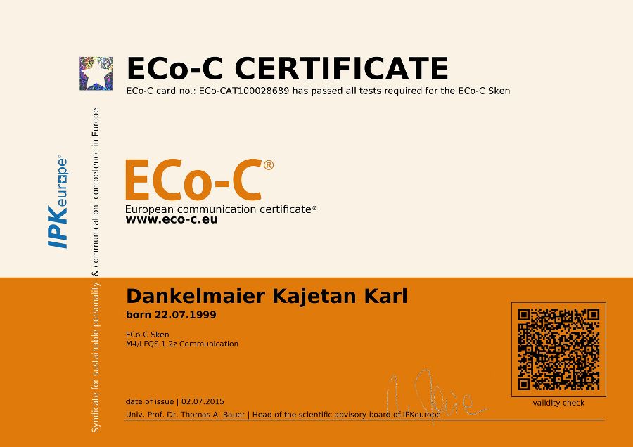 ECo-C Sken Zertifikate
