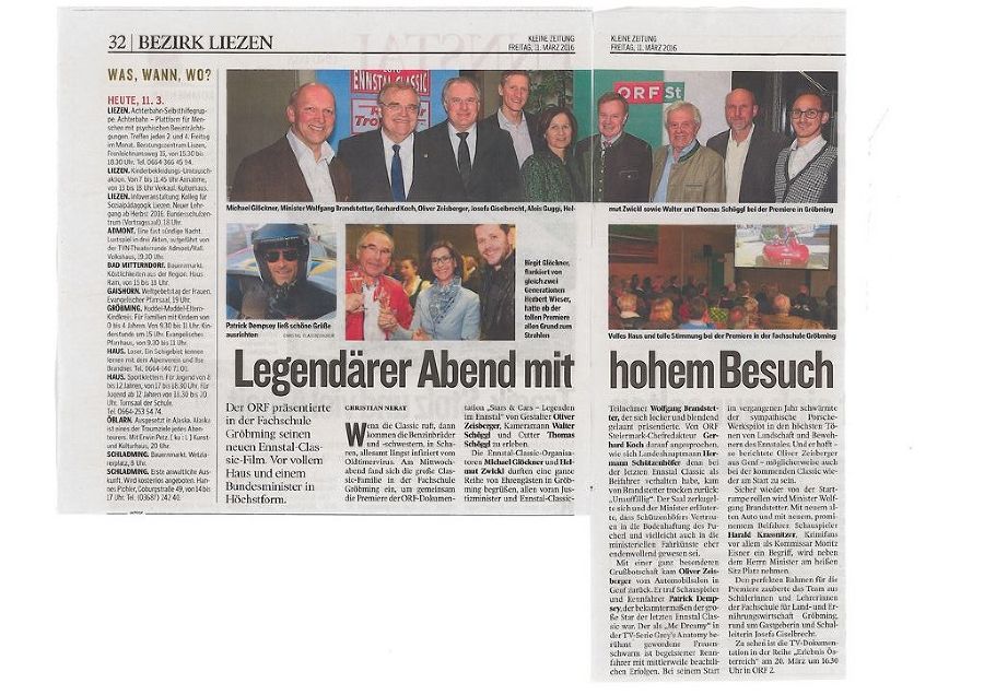 Bericht Kleine Zeitung vom 11.03.2016 Bericht Kleine Zeitung vom 11.03.2016
