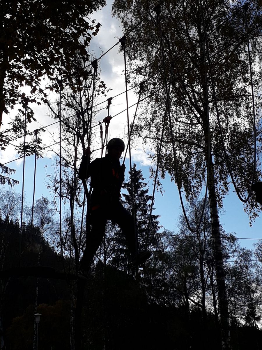 Turnunterricht im Kletterpark