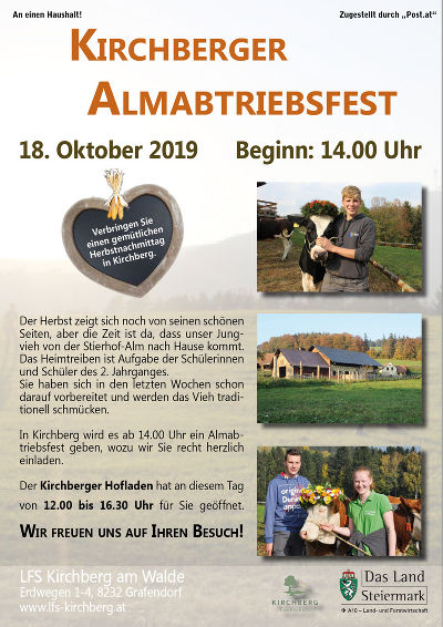 Kirchberger Almabtriebsfest 18.10.2019