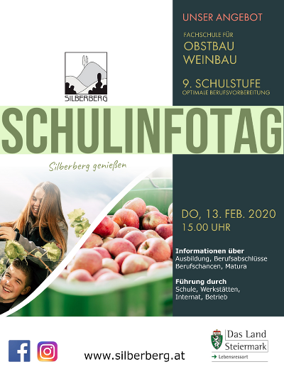 Flyer des Schulinfotages 2020 © FS Silberberg Flyer des Schulinfotages 2020 © FS Silberberg