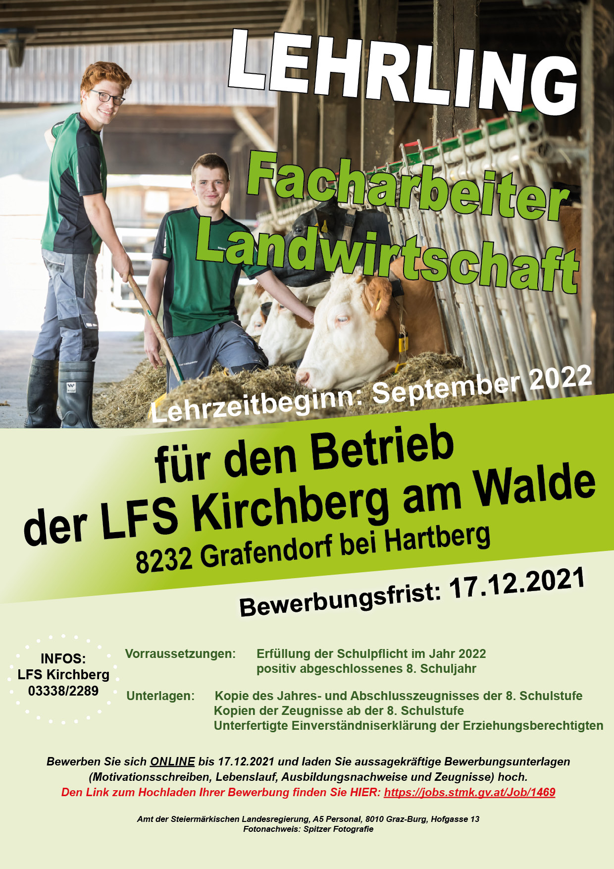 Landwirtschaftslehrling © LFS Kirchberg am Walde