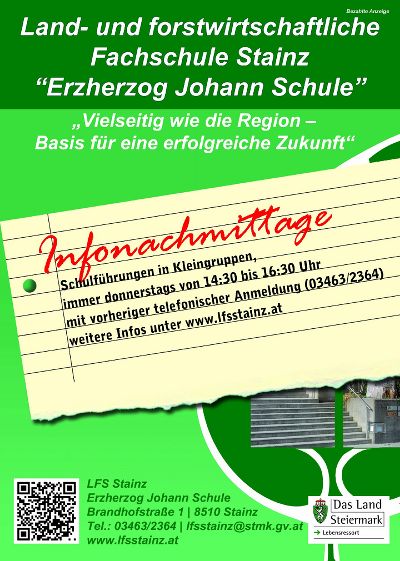 Infonachmittage © LFS Stainz Infonachmittage