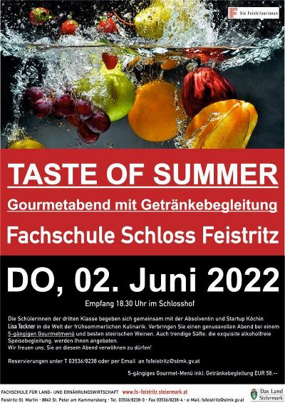 Taste of Summer - Gourmetabend mit Getränkebegleitung