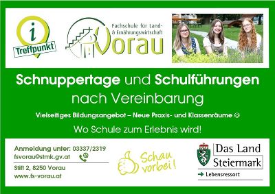 Schulführungen und Schnuppertage © FS Vorau