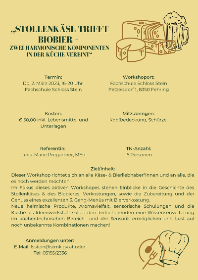 Stollenkäse trifft Biobier © FS Schloss Stein Stollenkäse trifft Biobier
