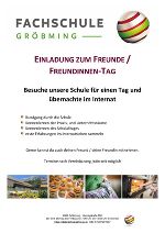 Einladung zum Freunde:innen Tag © Fachschule Gröbming