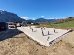 Die Bodenplatte wurde fertig betoniert